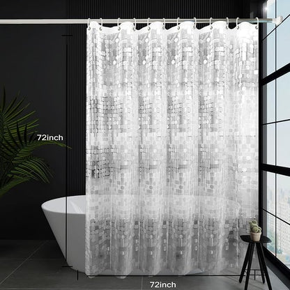 Shower Curtain Liner, 100% Waterproof Peva Shower Curtains with 3 Duty Heavy Bottom Magnets and 12 Rust Proof Grommets, 72x72 Weighted Shower Liner for Shower Stall, Bathtubs