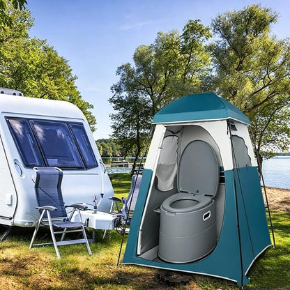 Portable Toilet with Non-Slip Mat, Leak-Proof & Odorless Travel Toilet, Grey