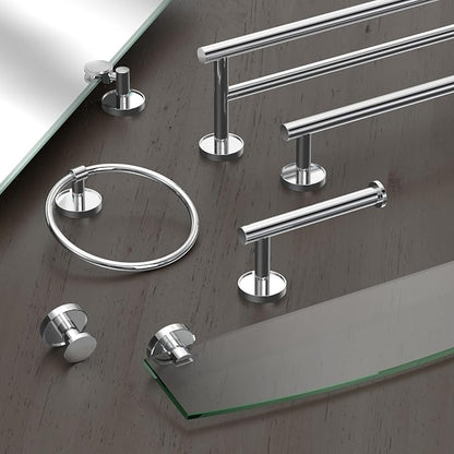 Gatco 5552 Sky Towel Ring | Modern Hand Towel Holder for Bathroom | Stylish Decorative Hardware, Heavy Duty Metal, EZ Ancor Mounting | Chrome