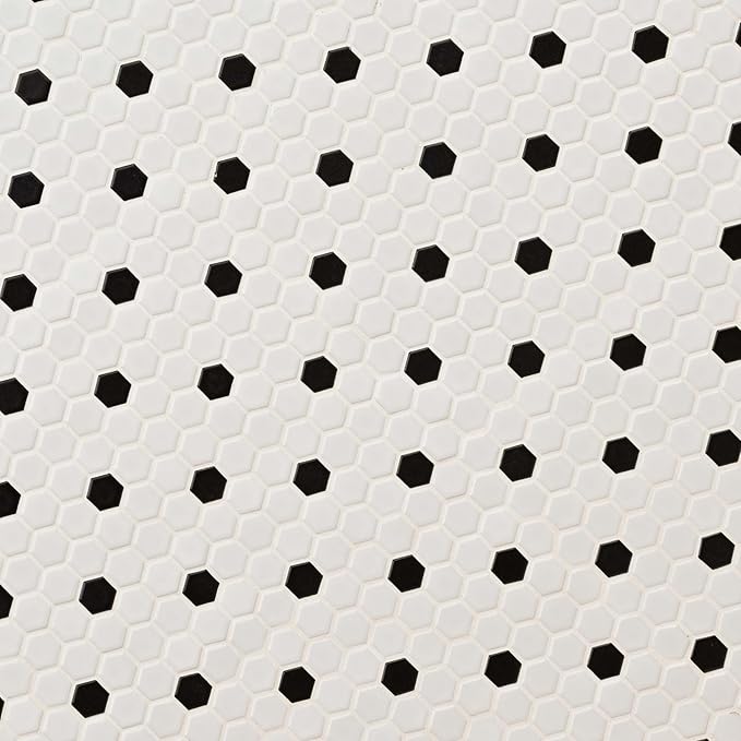 MSI Adelaide White 10.16 in. x 11.73 in. Hexagon Matte Porcelain Floor and Wall Tile Tile for Kitchen Backsplash, Bathroom, Accent Wall Tile, and Shower Wall Tile,