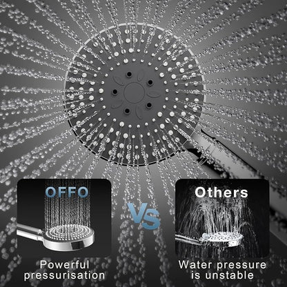 OFFO Filtered Shower Head with Hose, 20 Stage Shower Head with Filters for Hard Water with 60" Stainless Steel Hose, 6 Modes High Pressure Showerhead to Remove Chlorine, Chrome