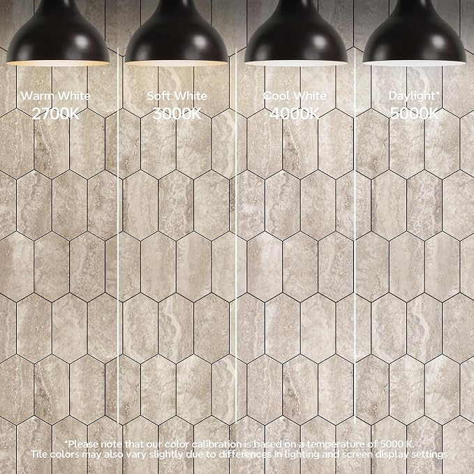 Vamos Tile Long Hexagon Peel and Stick Backsplash Tile - 10 Sheets Stick on Backsplash for Kitchen and Bathroom 12.4 x 12 Inch Beige Slate Look PVC Self Adhesive Mosaic Wall Tiles