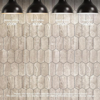 Vamos Tile Long Hexagon Peel and Stick Backsplash Tile - 10 Sheets Stick on Backsplash for Kitchen and Bathroom 12.4 x 12 Inch Beige Slate Look PVC Self Adhesive Mosaic Wall Tiles