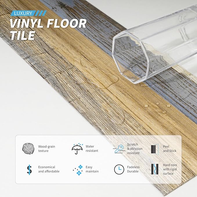 Art3d Wood Texture Peel and Stick Vinyl Floor Planks, 36-Pack, Aspen Yellow | Cover 54 sq.ft, Waterproof, Self-Adhesive, Scratch Resistant, Premium Vinyl, Ideal for Bedroom, Living Room, Kitchen, RV