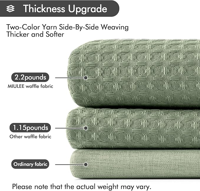 MIULEE Stall Waffle Weave Fabric Stand Up Shower Bath Curtain with 6 Metal Hooks Small Heavy Duty Washable Waterproof Narrow Thick Cloth Half Shower Curtains Set for Bathroom Hotel,W36*L72,Sage Green