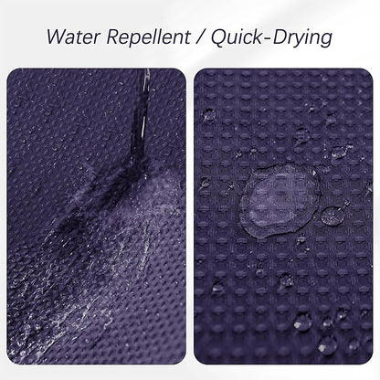 Purple Shower Curtain - Waffle Weave Fabric Heavy Duty Shower Curtain for Bathroom, Water Repellent Weighted 256GSM Hotel Quality Machine Washable Bath Curtains with 12 Hooks, 72Wx72H