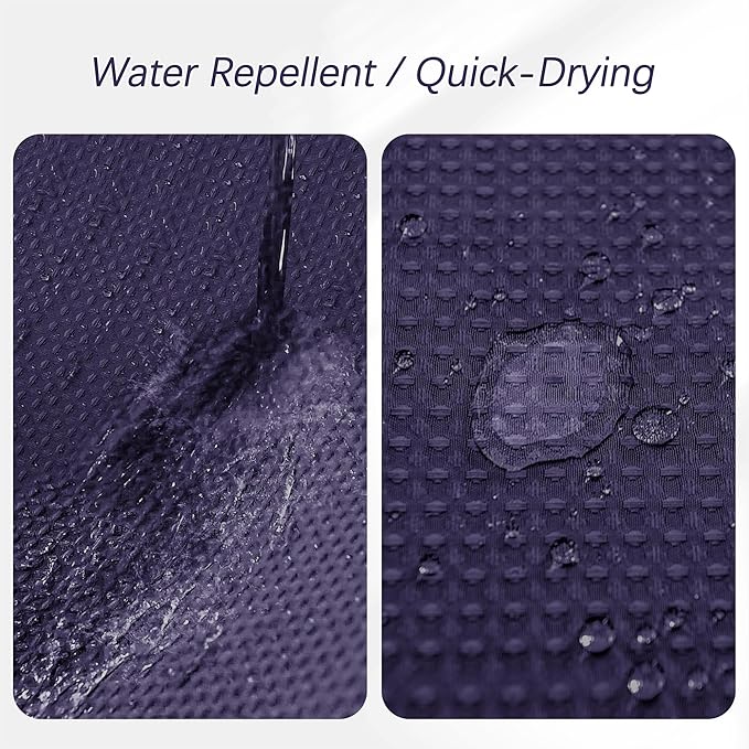 Waterproof Fabric Shower Curtain Extra Long Waffle Weave Heavy Duty Bathroom Shower Curtain Set, 256GSM Weighted Thick Shower Curtain with 12 Rust-Resistant Hooks,72Wx84H Purple