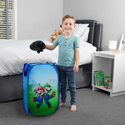 Franco Kids Room Collapsible Storage Bin Pop Up Hamper, One Size, Super Mario