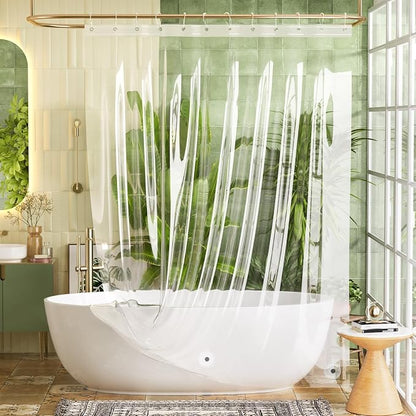 Bathway Extra Long Shower Curtain Liner, Clear Shower Curtain Liner 84 Inches Long Plastic Shower Curtain Liner 72x84 PEVA Waterproof with 3 Magnets and 12 Rustproof Grommets, Tall Shower Liner