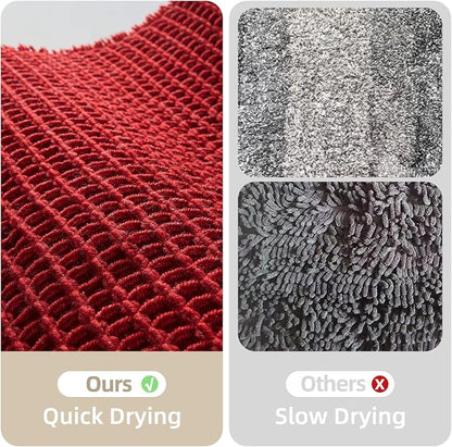 TYUU Waffle Bath Mat, Boho Bathroom Rugs Non Slip, 48x24 Burgundy | Super Absorbent Quick Dry Bath Rug, Non-Slip Backing, Soft Waffle Washable Farmhouse Bathroom Mats, Tub, Shower & Home Decor