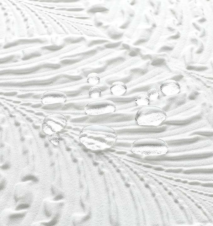 White Shower Curtain for Bathroom, Farmhouse Bath Curtain 72x72 | White Shower Curtain for Bathroom, 3D Leaf Embossed Textured Fabric Shower Curtain, Modern Farmhouse Bathroom Decor,