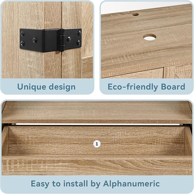 48 Inch Natural Color Bathroom Vanity, Rustic Fixture Standing Pedestal Cabinet Without Sink