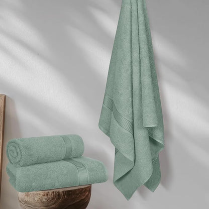 Cotton 2 Pack Oversized Bath Towel Set 28x55 inches, Large Bath Towels, Ultra Absorbant Compact Quickdry & Lightweight Towel, Ideal for Gym Travel Camp Pool - Jade
