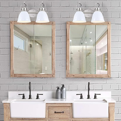 JONATHAN Y 16.25" White/Nickel 2-Light LED Vanity Light, Adjustable Wall Sconce for Bathroom Mirror, Farmhouse Bohemian Kitchen Light, Iron Black Bell Shade (JYL1115B)