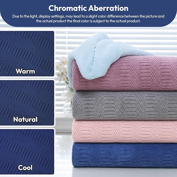 JML Microfiber Bath Towels, 2 Pack, 27x55 in, Navy | Soft, Super Absorbent, Quick Dry, Lint-Free, Lightweight Bathroom Towel with Hanging Loop for Daily Use