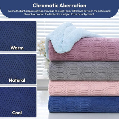 JML Microfiber Bath Towels, 2 Pack, 27x55 in, Navy | Soft, Super Absorbent, Quick Dry, Lint-Free, Lightweight Bathroom Towel with Hanging Loop for Daily Use