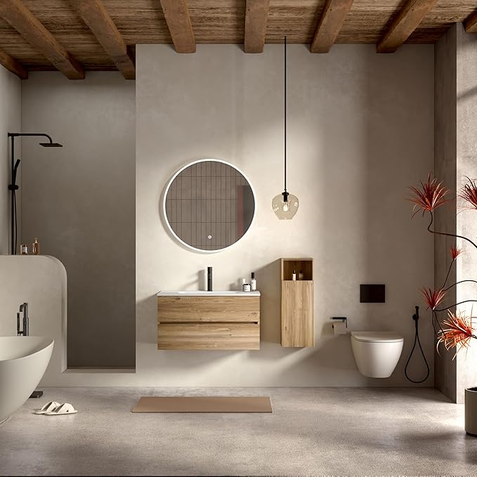 36'' Floating Bathroom Vanity with Sink Combo, Modern Bathroom Cabinet with 2-Soft Close & Large Storage Drawers, for Bath, Apartment, Hotel, Rough Oak