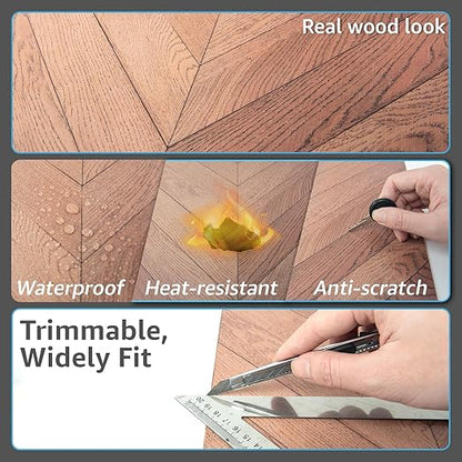 Art3d 10-Pack Herringbone Peel and Stick Vinyl Floor Tiles, 12" x 12" Self Adhesive Waterproof Wood Flooring Plank for Living Room, Kitchen, Bathroom, Bedroom, Cover 10 Sq. Ft, Brown