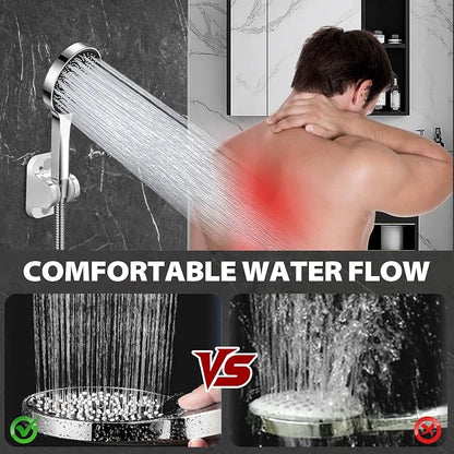 Shower Head,12”Rain Shower Head with Handheld Spray Combo and Adjustable Extension Arm/Shower System,High Pressure Rain Fall Hose,Chrome