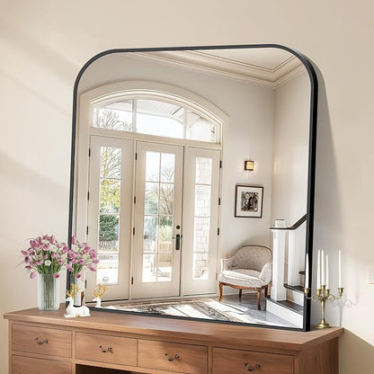 COFENY Bathroom Mirror, 36x40 inch Large Black Rectangle Wall Mounted Mirror with Thin Frame, Bathroom Vanity Mirrors for Over Sink, Entryway, Living Room, Bedroom