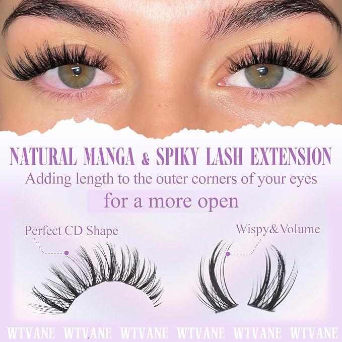 Wispy Lash Clusters Spiky Eyelash Clusters Left & Right Cluster Eyelashes Extensions Cat Eye Lashes Clusters 8-16mm Individual Lash Extension DIY by Wtvane
