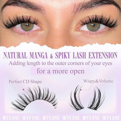 Wispy Lash Clusters Spiky Eyelash Clusters Left & Right Cluster Eyelashes Extensions Cat Eye Lashes Clusters 8-16mm Individual Lash Extension DIY by Wtvane