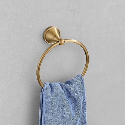 Antique Brass Toilet Paper Holder Hand Towel Ring, Brass Bathroom Accessories Set Towel Holder Toilet Paper Roll Holder, Antique Farmhouse Bathroom Hardware 2 Pieces Set Wall Mount Stainless Steel