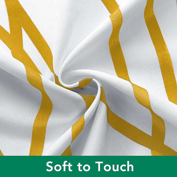 Fabric Modern Extra Long Shower Curtains for Bathroom-Textured Gold & White | 72"W x 84"L Faux Linen Luxury Hotel Quality Washable-Abstract Wavy Cloth Bath Shower Curtain-Apartment Minimalist Decor