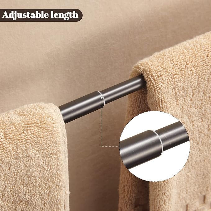 Bronze Bathroom Accessories, Oil Rubbed Bronze Hardware Set Includes 15 to 24 Inch Towel Bar Toilet Paper Holder Hand Towel Ring 2 Robe Hook Wall Mount 5 Pieces