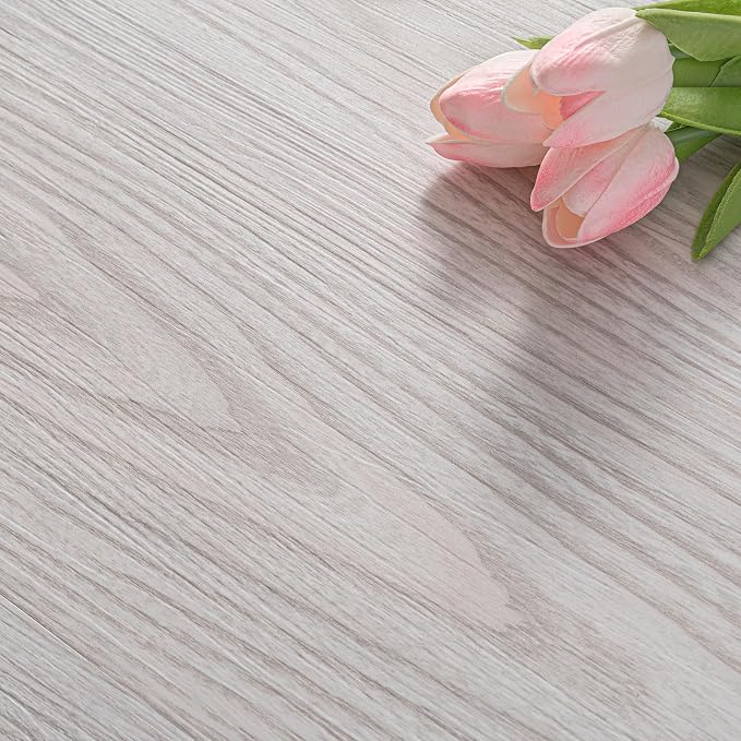 Peel and Stick Floor Tile Wood Grain Texture, Vinyl Flooring | Self-Adhesive and Waterproof, No Residue Flooring Roll for Bathroom, Kitchen, Bedroom (10-Pack Covers 15 Sq.Ft)