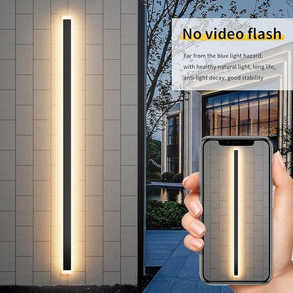 Aipsun 2 Packs Porch Wall Lights 71 inch Long Strip Modern Outdoor Wall Light Fixture, 50W Black Wall Mount Lighting Sconce Exterior Lights Wall Sconce 3000K for House Living Room Corridor