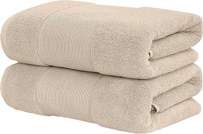 Modern Threads - Air Cloud 2-Pack 100% Zero-Twist Cotton Bath Sheet Set - Super Absorbent & Quick Dry - 500 GSM - Soft & Plush, Sand