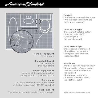 American Standard 215AA004.020 Cadet PRO Right Height Elongated 1.6 gpf 2-Piece Toilet, White