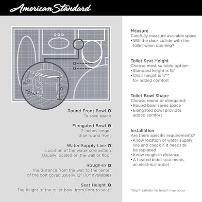 American Standard 215AA004.222 Cadet Pro 1.6 GPF 2-Piece Elongated Toilet with 12-in Rough-In, Large, Linen