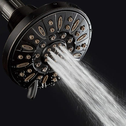 AquaDance for California - Oil Rubbed Bronze High Pressure 6-Setting 4" Shower Head – Angle Adjustable, Anti-Clog Showerhead Jets, Tool Free Install-USA Standard Certified-Top U.S. Brand – 1.8 GPM