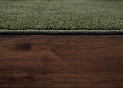 Garland Rug Traditional Nylon Washable Deep Fern 5 Piece Set - Lid, Contour, 3 Bath Rugs - Soft, Absorbent, and Stylish for Your Bathroom