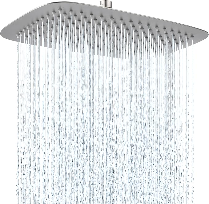 G-Promise All Metal 14 Inch Large Rain Shower Head for Ceiling or Wall | Built to Last, Rust Resistant 304 Stainless Steel, Easy to Install, Full Body Coverage Rainfall Shower Head, Daily SPA