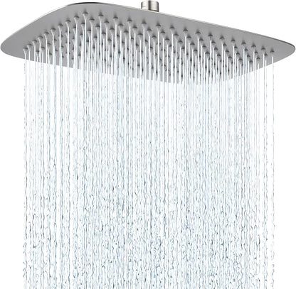 G-Promise All Metal 14 Inch Large Rain Shower Head for Ceiling or Wall | Built to Last, Rust Resistant 304 Stainless Steel, Easy to Install, Full Body Coverage Rainfall Shower Head, Daily SPA