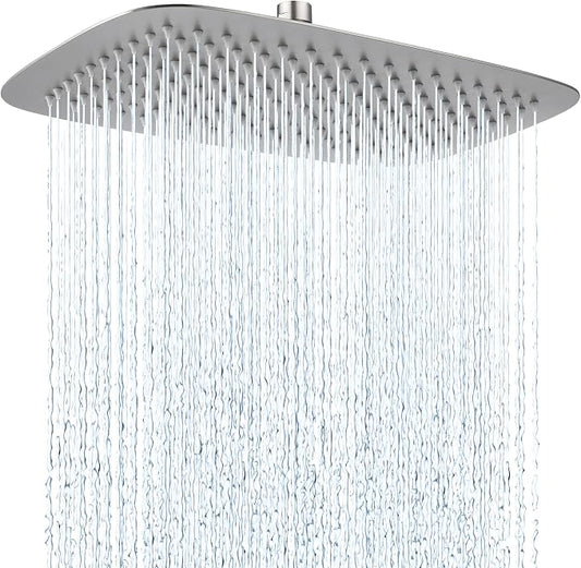 G-Promise All Metal 14 Inch Large Rain Shower Head for Ceiling or Wall | Built to Last, Rust Resistant 304 Stainless Steel, Easy to Install, Full Body Coverage Rainfall Shower Head, Daily SPA
