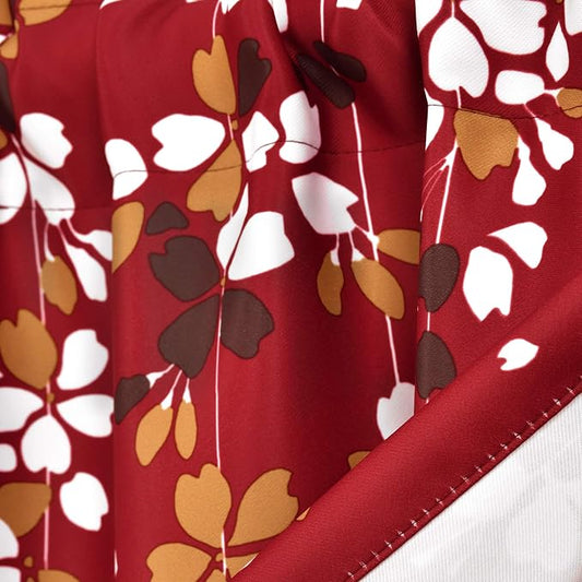 Lush Decor Valance Weeping Flower Light Filtering Window Curtain, Red