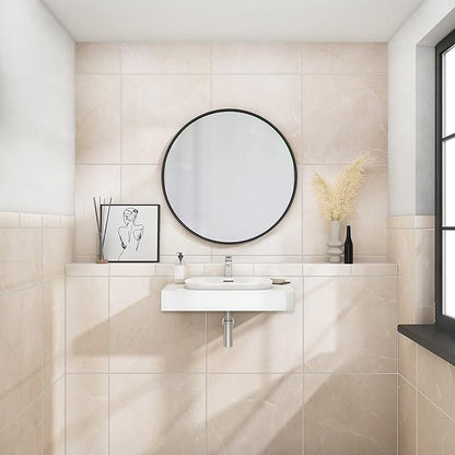 Daltile Perpetuo 24" X 24" Porcelain Marble Look Floor Tile in Polished Elegant Beige (4 pieces per carton) (15.20 sqft per carton)