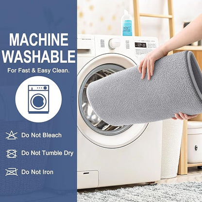 OLANLY Thick Memory Foam Large Bathroom Rug 70x46, Absorbent Bath Mat, Grey | Soft Quick Dry Bath Rugs, Non-Slip Carpet, Machine Washable Mat for Bathroom Floor, Tub and Shower, Home Decor Accessories
