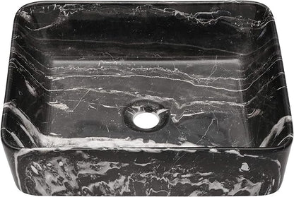 Bathroom Vessel Sink - Beslend 19''x15'' Rectangle Above Counter Marble Porcelain Ceramic Vessel Sink Art Basin