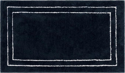 Mohawk Home Corona Casual Geometric Navy Blue 2' X 3' 4" Machine Washable Bath Mat Perfect for Bathroom