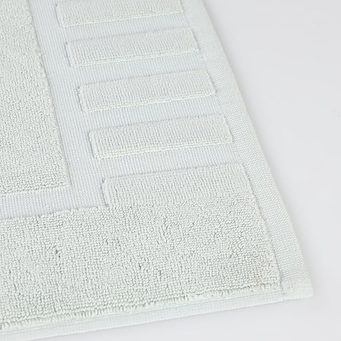 Superior 100% Cotton Bathmat Set, Bath Mats, Bathroom Decor, Shower, Bathtub Essentials, Home Accessories, Washable Rug, No Backing, Heavyweight, Leo Collection, Set of 2, 22" x 35", Aqua Marine