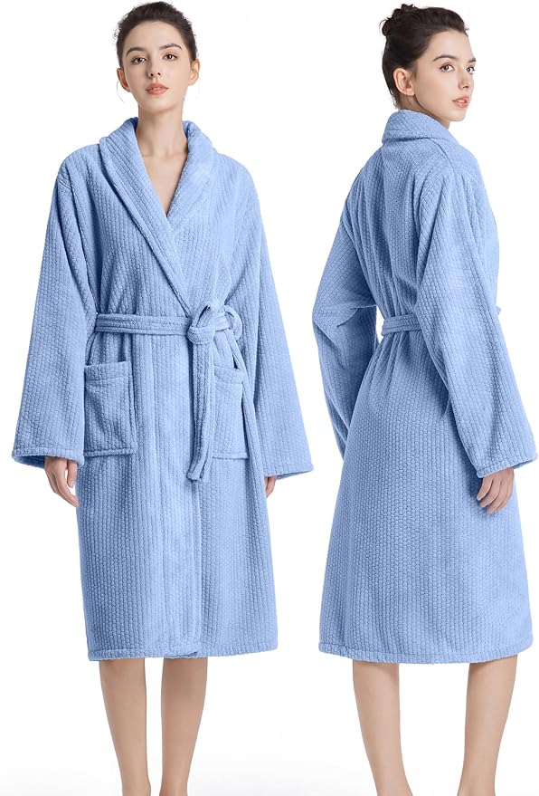 Plush Bath Robes For Women After Shower,Soft Long Towel Robe,Quick Dry&Warm Womens Bathrobe