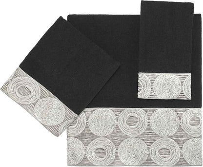 Avanti Linens 19334BLK Galaxy Fingertip Towel, Black, 11.00" x 18.00"