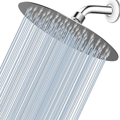 Voolan High Pressure Rain Shower Head - Rainfall Shower head Made of All Metal Stainless Steel - Comfortable Shower Experience Even at Low Water Flow (8 Inch, Brushed Nickel)