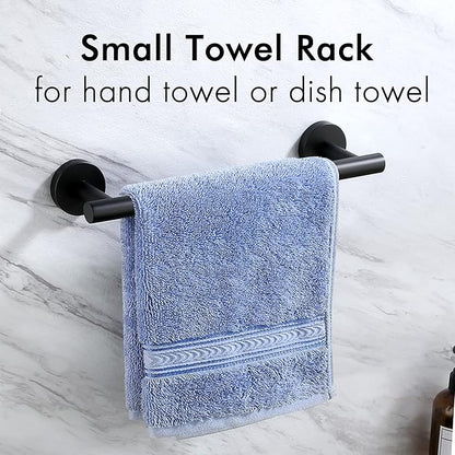 KES 9.6 Inches Matte Black Hand Towel Bar Bathroom Towel Holder Kitchen Dish Cloths Hanger SUS304 Stainless Steel RUSTPROOF Wall Mount, Total Length 12 Inch, A2000S30-BK