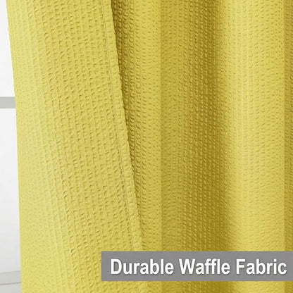 OVZME Small Stall Shower Curtain - Embossed Textured Bathroom Curtain, 36 x 72 Shower Curtain for RV Camper, Machine Washable Water Resistance, Lemon Yellow